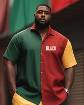 Men's Plus Size June Festival Style Theme Color Print Shorts Shirt Suit